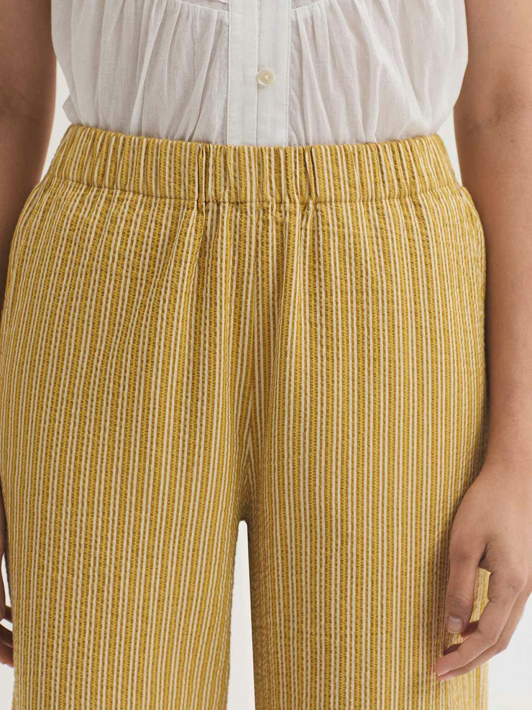 Pantaloni Striped - Ocra