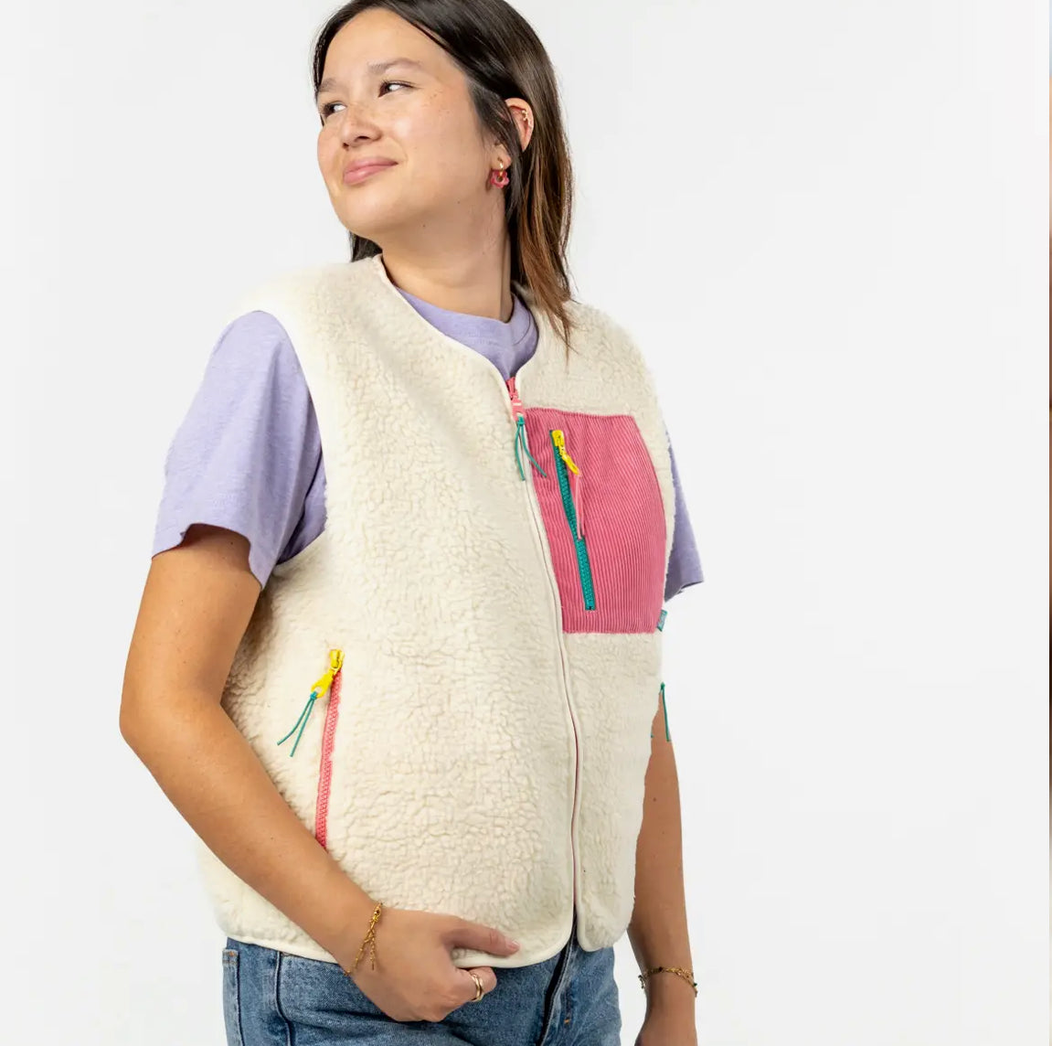 Gilet Sherpa avorio