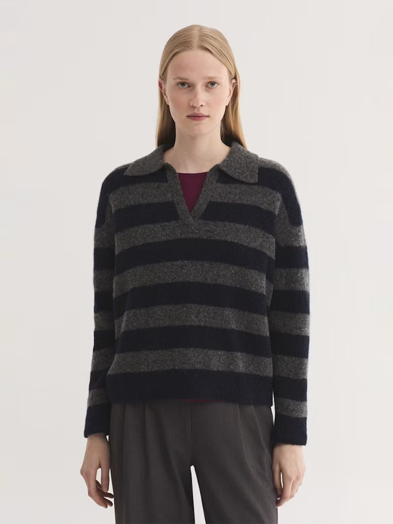 Polo Stripe - Navy