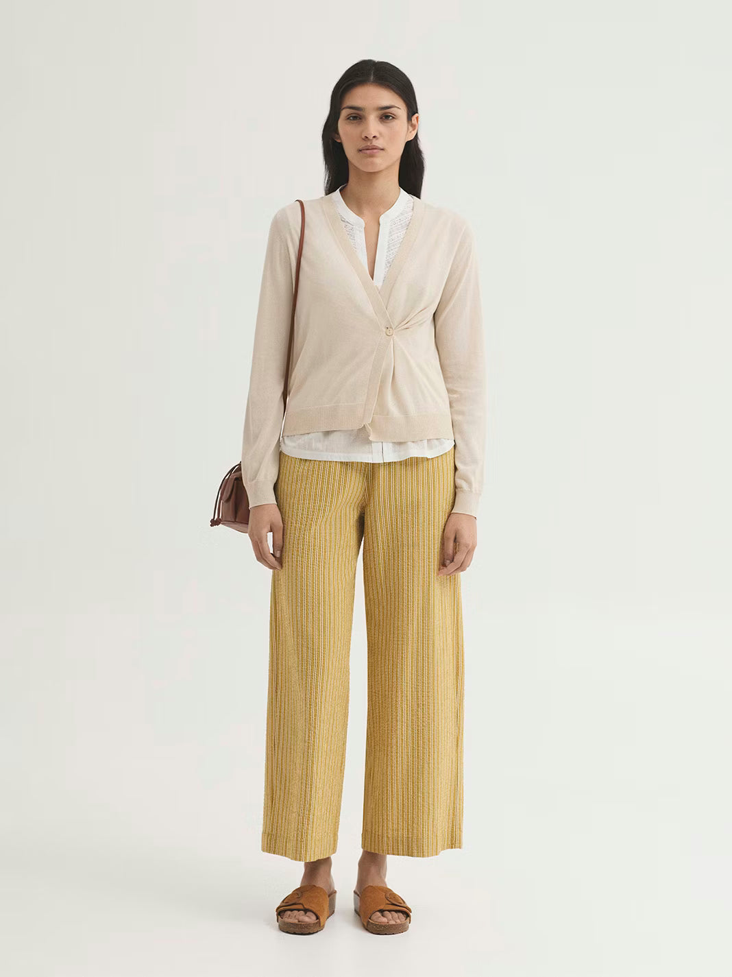Pantaloni Striped - Ocra