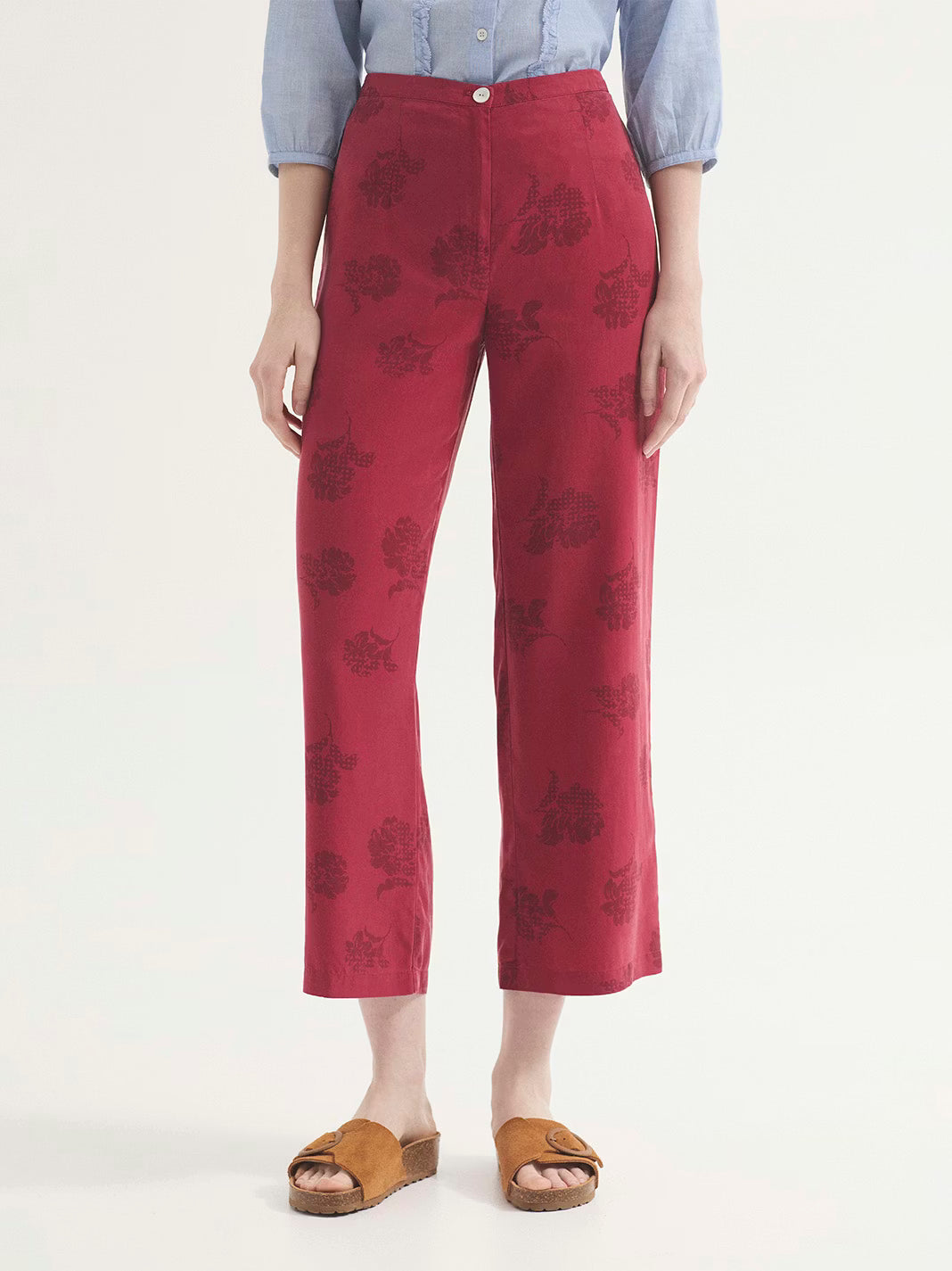 Pantaloni Flowers - Rosso