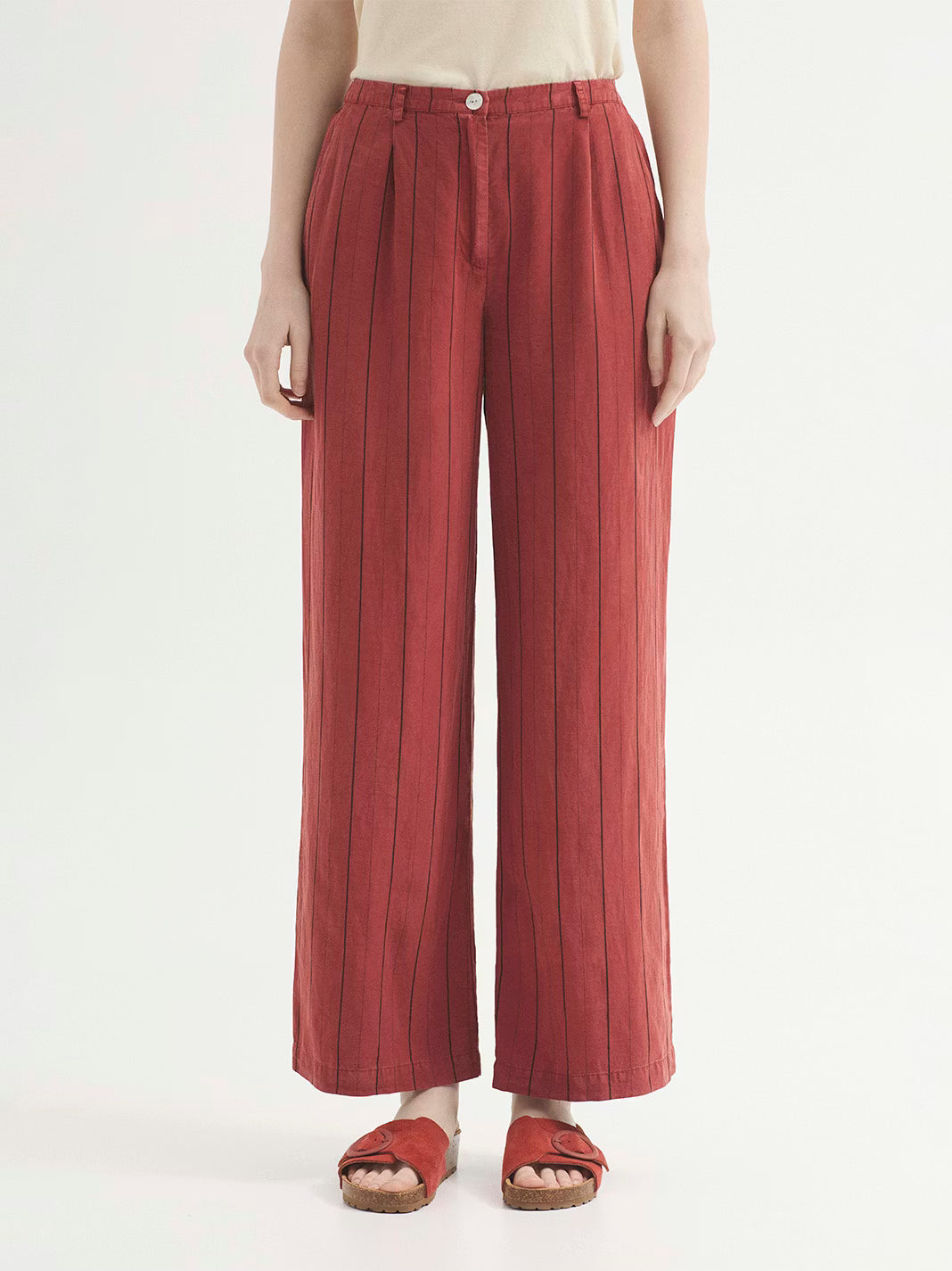 Pantaloni Striped - Terracotta