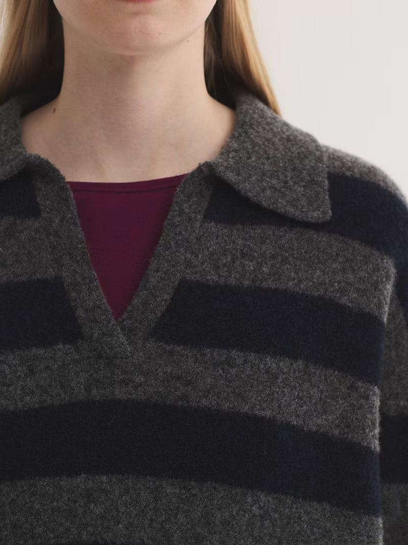 Polo Stripe - Navy