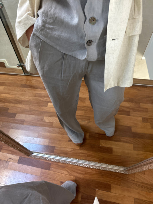 Pantaloni Lino - Grigio