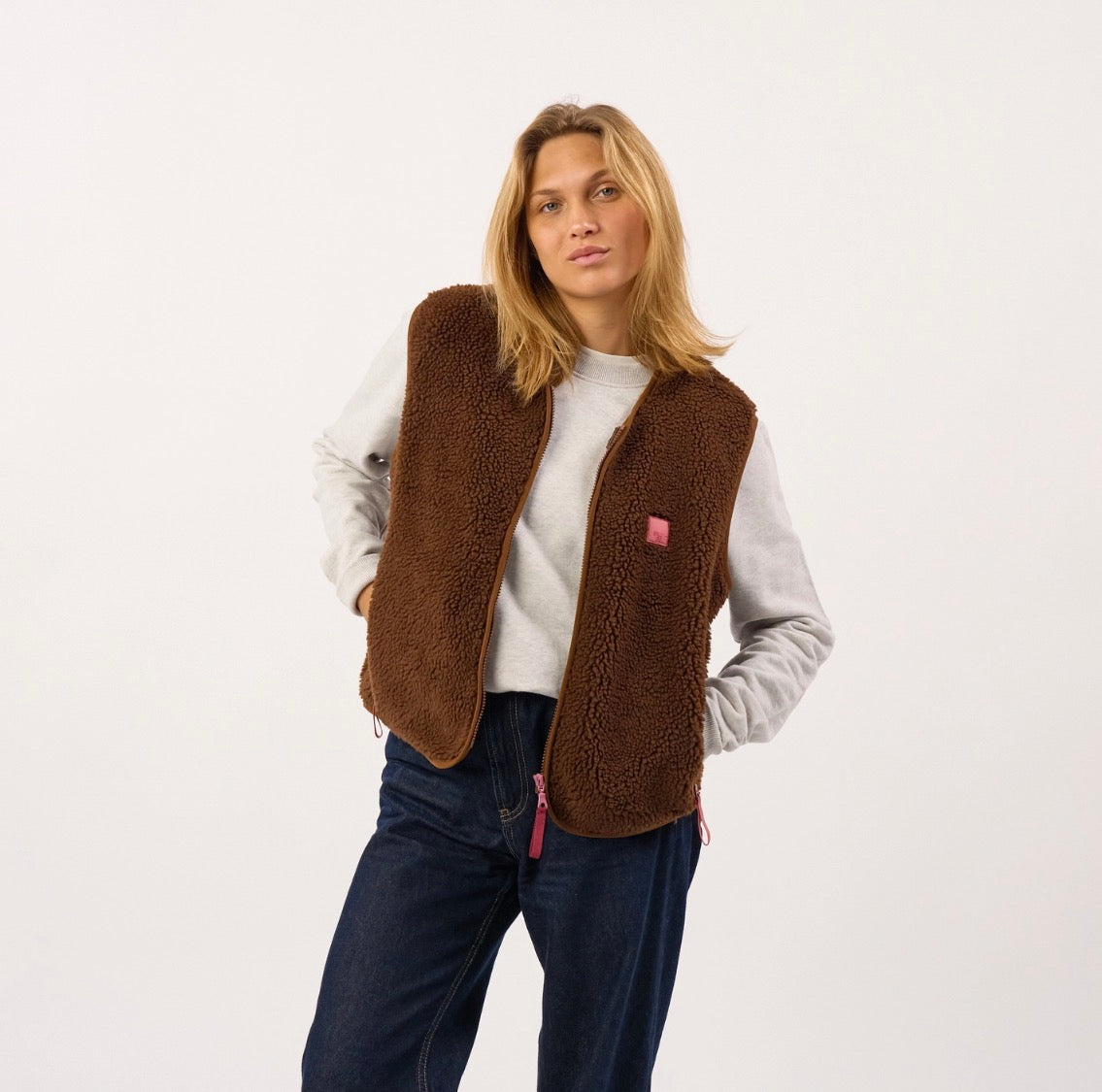 Gilet Sherpa - Marrone