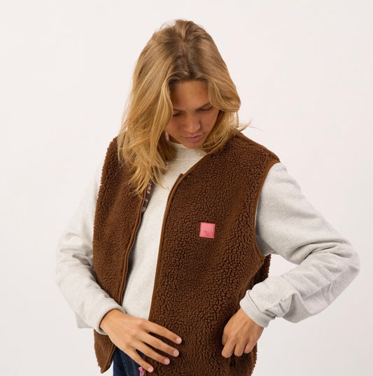 Gilet Sherpa - Marrone