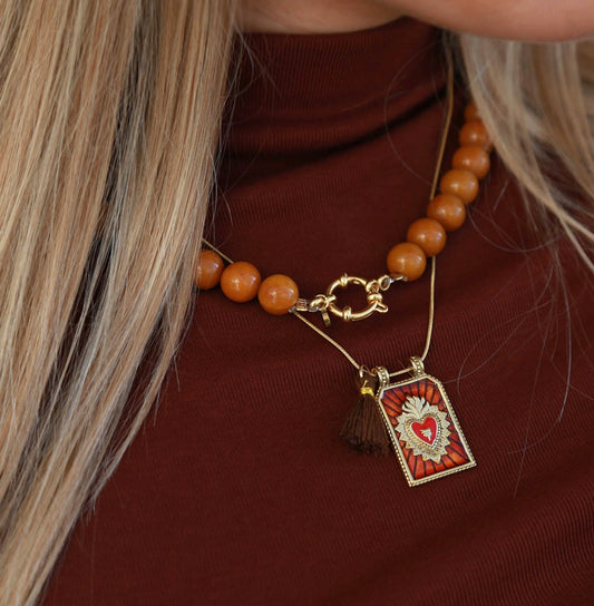 Collana Gispy - ex voto cognac