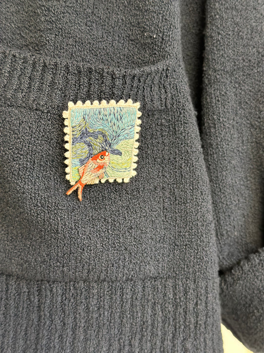 Spilla -  Francobollo Pesce